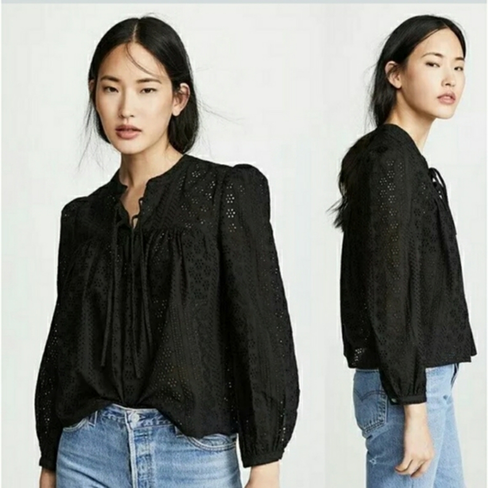 Madewell | Black | Double Tie | Eyelit Long Sleeve